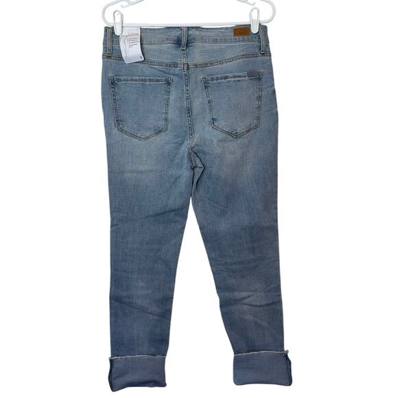 Seven 7 Women’s High Rise Slim Straight Denim Jeans Cuffed Hem Size 8 Light Wash - Picture 2 of 12